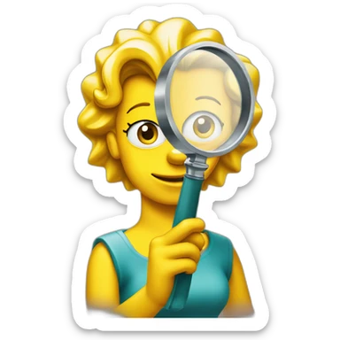 Lisa Simpson holding a magnifying glass sticker