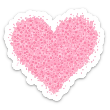 heart with a pink confetti effect, clean digital illustration, no background sticker