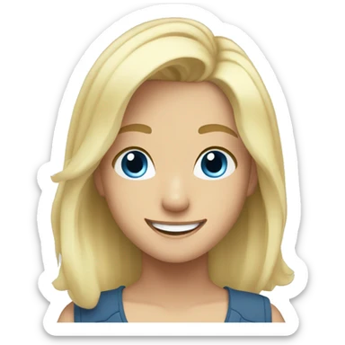 happy solo indoor moment blond hair blue eyes sticker