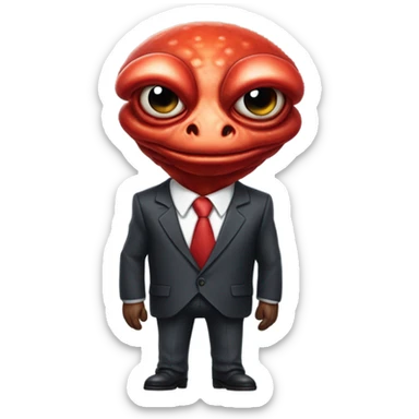 alien red human man crab president sticker