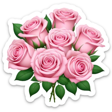 bouquet of pastel pink roses sticker