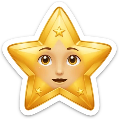 A star looking in the mirrow showing its reflection sticker