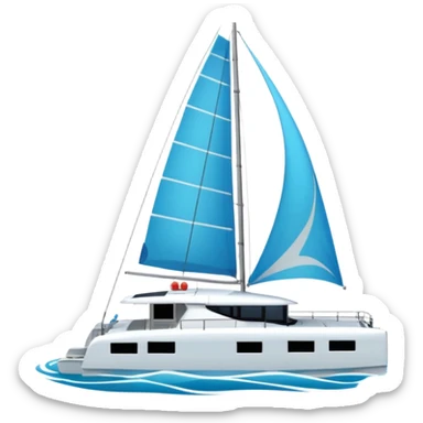make a 50ft catamaran lagoon styled faceing to the right  sticker