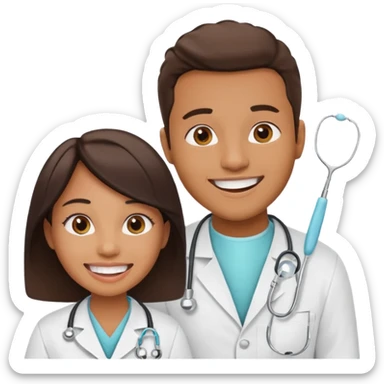 Young african-american man. Guy visiting dentist's office for prevention of the oral cavity. Man and famale doctor while checkup teeth. for Periodontics doctor emoji sticker