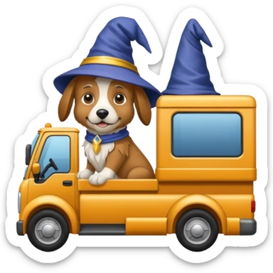 Doggie wizard is driving a lorry 🚛 sticker