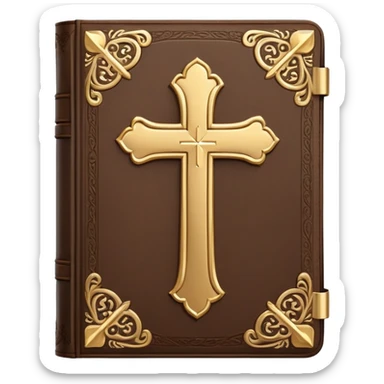 closed bible with a cross on the cover sticker