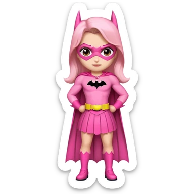 Batman wearing a pink outfit and pink skirt sticker