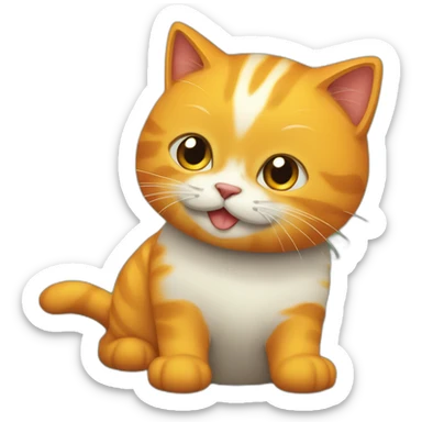 gato naranja con mancha amarilla en su hocico sticker