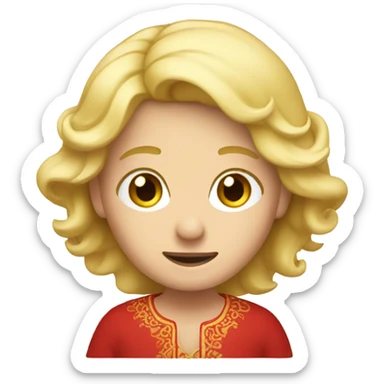 personnage aux cheuveux blond et tunique rouge sticker