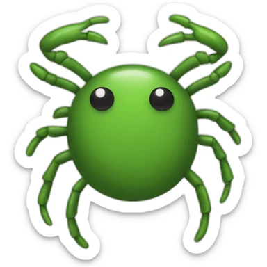 Grean tick in round shap sticker