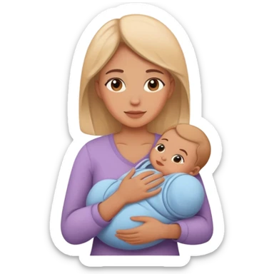 mom holding her baby, warm and caring sticker