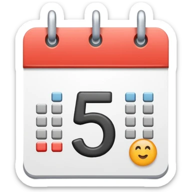 calendario de uma folha de numero 5 sticker