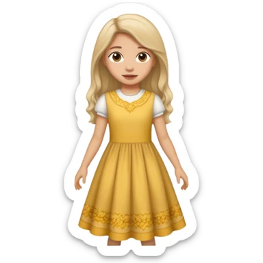 Girl curtsying with dress sticker