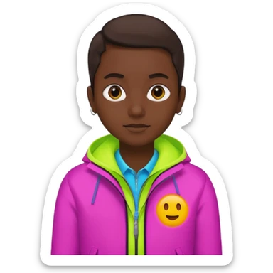 Russian underground fashion neon color jacket sticker