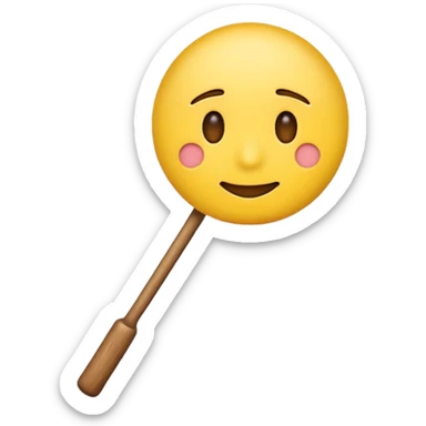normal emoji with a stick coming from the front sticker