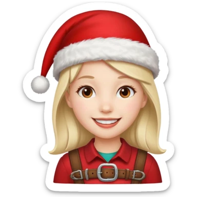 Girl in red Christmas hat with buckle accent.









































 sticker