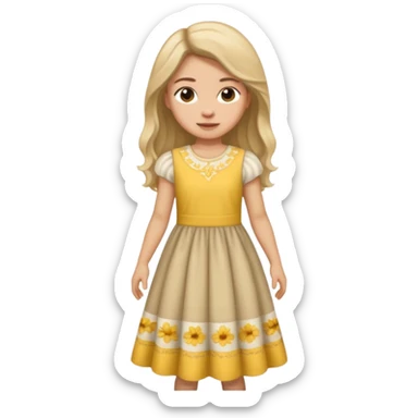 Girl curtsying with dress sticker