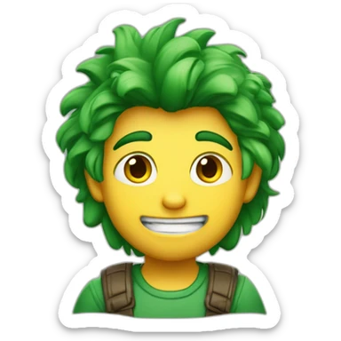 imágen al estilo de Disney Pixar de un chico rubio con los ojos verdes oscuros el pelo liso y pelo amarillo con camiseta de manga corta sticker
