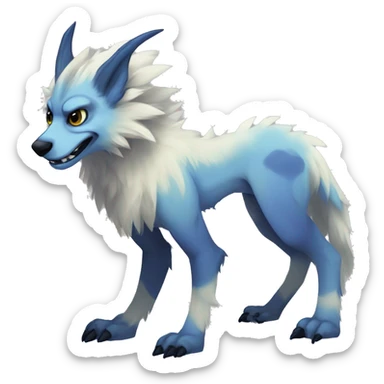 Cute Protogen-vernid-sergal-wickerbeast-fantasy-animal-fursona griffsnuff & LiLaiRa & Falvie full body sticker