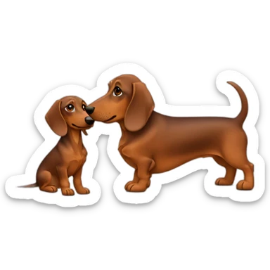 Brown dachshund buying ciggarete sticker