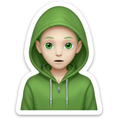 Aliens Green, hoodie, thin ears sticker