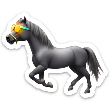 horse with sunglasses dancing rave lights sticker