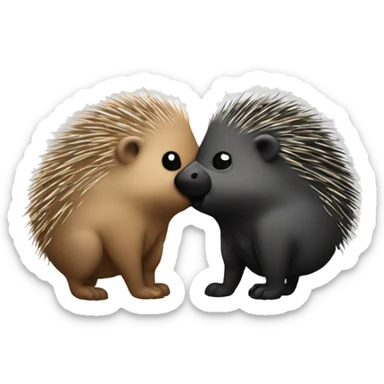 Kissing porcupine sticker