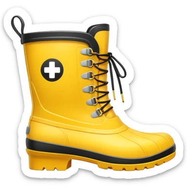 yellow waterproof boots sticker
