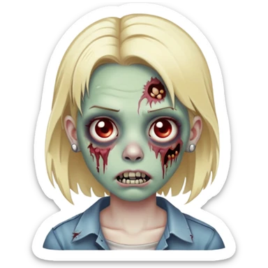 zombie person with medium length blonde hair piercings cute sticker