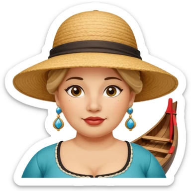 venice gondolier woman fat earring wearing sticker