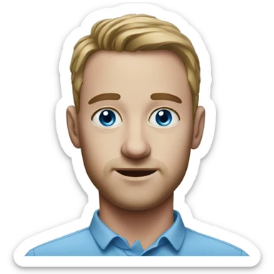 realistic portrait of a male with blue eyes sticker