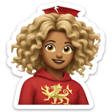 Beyoncé on a Welsh dragon  sticker