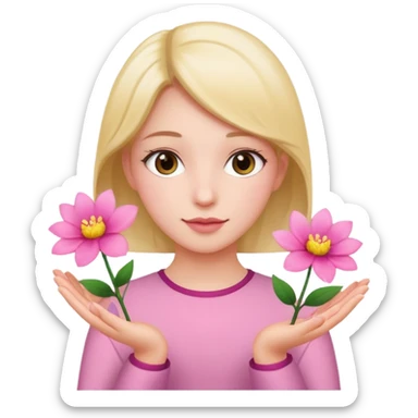 Girl with two hands in front sticker