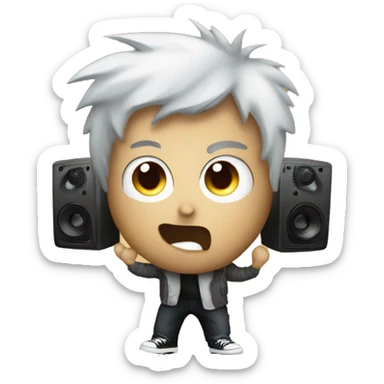 Billy Joe Armstrong holds loud speaker sticker