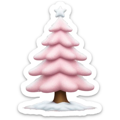 baby pink christmas tree with snow on top sticker