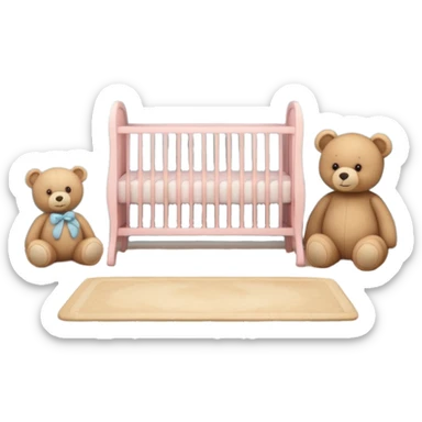 baby room, Cozy baby room with crib and teddy bear sticker