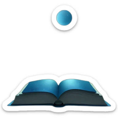 blue book with cover picturing night sky in forest sticker