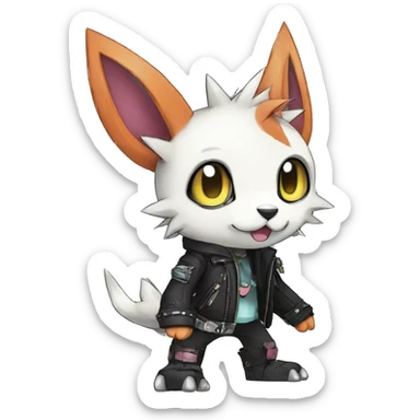 cute cool edgy punk Digimon-Fakemon-animal full body sticker