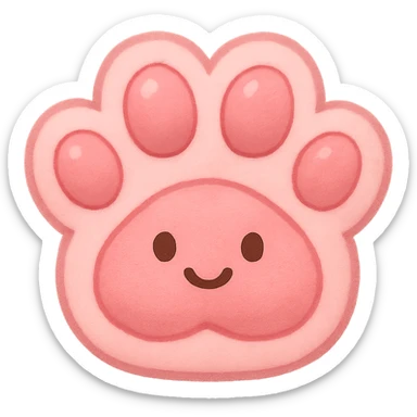 a cute and friendly pink paw print emoji sticker