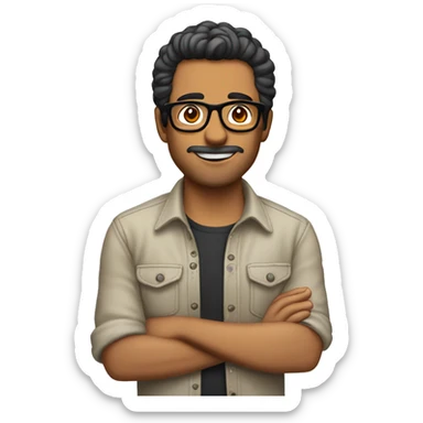 chico e 20 años, latino, sin barba y con lentes sticker