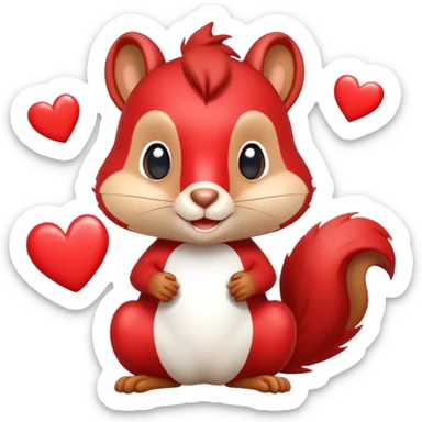 Scoiattolo alvin superstar con cuori sticker