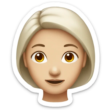 a white Asian woman with red hair and brown eyes sticker