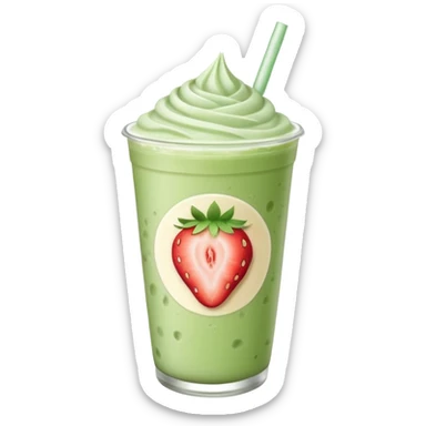 iced matcha latte strawberry  sticker