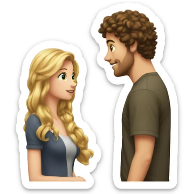Claire is talking to her boyfriend Nick at the university  sticker
