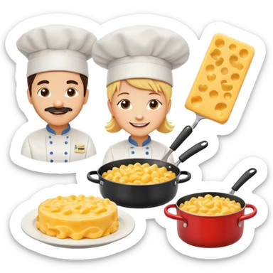 podrias crearme 4 iconos stickers svg en png de cocina el cual el primero sea con un libro d e receta de comida con los ingredientes , el segundo con un chef cocinando , el tercero con un sarten cocinado y el cuarto con un plato de macarrones con queso calientes y ricos sticker