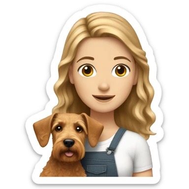White girl with welsh terrier sticker