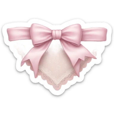rococo Pastel pink heart with white bow with lace and frills  sticker
