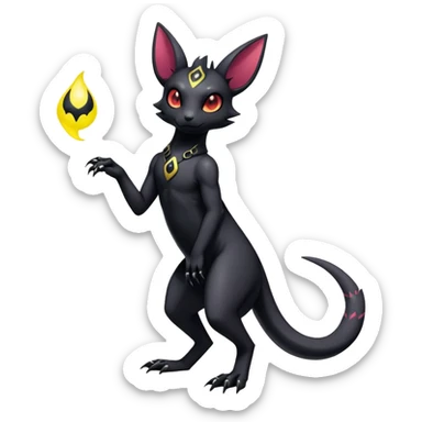 Shiny Dark Edgy Gothic Gloomy Futuristic Salandit-Umbreon-Delcatty-Hybrid (Full body) sticker