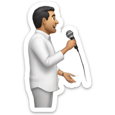 Rajiv talreja throwing a mic on audience sticker