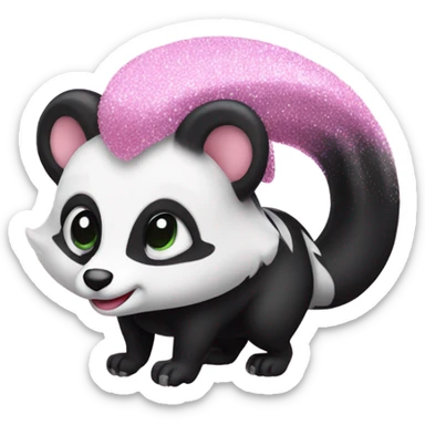 Glitter skunk that is pink sticker
